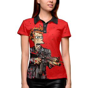 Женская рубашка поло 3D с принтом Фрай террорист в Тюмени,  |  | 