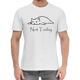 Мужская хлопковая футболка с принтом Not Today в Курске,  |  | 