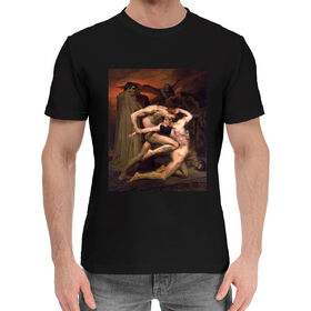 Мужская хлопковая футболка с принтом Данте и Вергилий в аду в Кировске,  |  | 