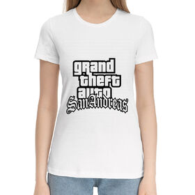 Женская хлопковая футболка с принтом Rockstar Games в Курске,  |  | 