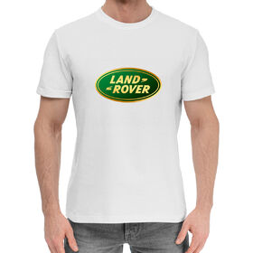 Мужская хлопковая футболка с принтом Land Rover Gold ,  |  | 