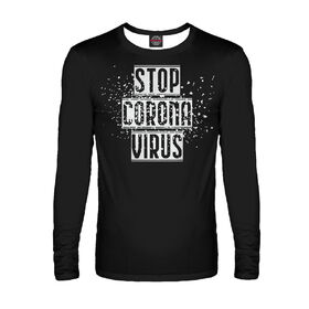 Мужской лонгслив с принтом Stop coronavirus ,  |  | Тематика изображения на принте: 