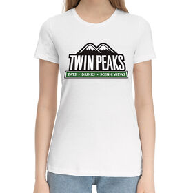 Женская хлопковая футболка с принтом Twin Peaks в Тюмени,  |  | 