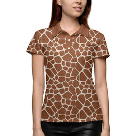Женское поло 3D с принтом Шкура жирафа в Тюмени,  |  | Тематика изображения на принте: 