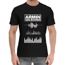 Мужская хлопковая футболка с принтом Armin van Buuren эквалайзер ,  |  | 