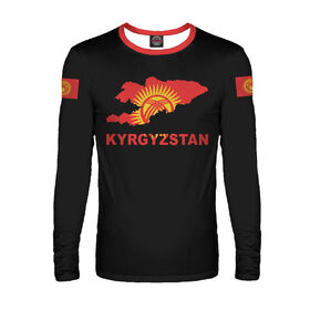 Мужской лонгслив с принтом Киргизстан в Курске,  |  | Тематика изображения на принте: 
