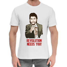 Мужская хлопковая футболка с принтом Революции нужен ты! в Кировске,  |  | 