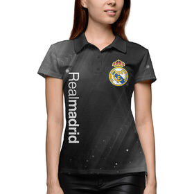 Женское поло 3D с принтом Real Madrid / Реал Мадрид ,  |  | 