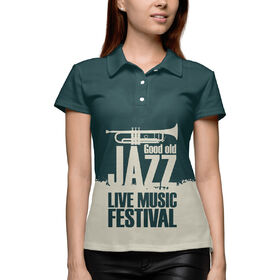 Женское поло 3D с принтом Jazz festival ,  |  | Тематика изображения на принте: 