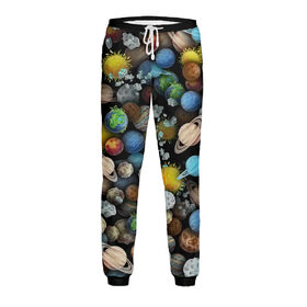Мужские спортивные штаны с принтом Парад планет ,  |  | Тематика изображения на принте: 