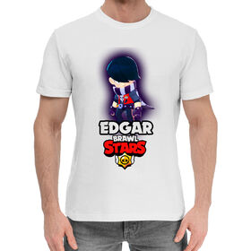 Мужская хлопковая футболка с принтом BRAWL STARS EDGAR. в Белгороде,  |  | 