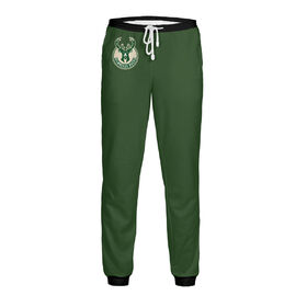 Мужские спортивные штаны с принтом Milwaukee Bucks в Кировске,  |  | Тематика изображения на принте: 
