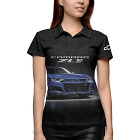 Женское поло 3D с принтом Chevrolet Camaro ZL 1 ,  |  | Тематика изображения на принте: 