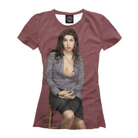 Женская футболка 3D с принтом Amy Winehouse в Новосибирске, Выбор из трех типов ткани | <ul> <li>Обычная ткань — интерлок, спортивный трикотаж. Плотность 140 г/м.кв. Состав: 100% полиэстер</li> <li>Премиум ткань — джерси, мягкий трикотаж. Плотность 180 г/м.кв. Состав: 97% полиэстер, 3% эластан</li> <li>Люкс ткань — кулирка, наиболее плотная и долговечня ткань. Плотность 210 г/м.кв. Состав: 97% полиэстер, 3% эластан</li> </ul> | 