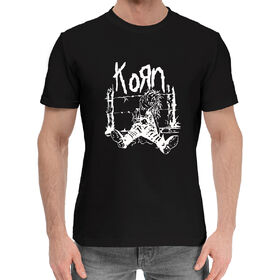 Мужская хлопковая футболка с принтом Korn ,  |  | 
