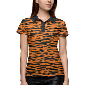 Женское поло 3D с принтом Тигровый окрас ,  |  | 