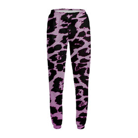 Женские спортивные штаны с принтом Розовый леопард в Санкт-Петербурге,  |  | 