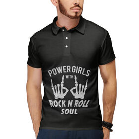 Мужское поло 3D с принтом Power Girls with Rock n Roll в Тюмени,  |  | Тематика изображения на принте: 