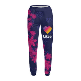 Женские спортивные штаны с принтом Likee (Лайки) - Снежный ,  |  | 